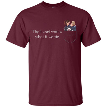 The Heart Wants What It Wants Quote Of Love T-shirt Maroon