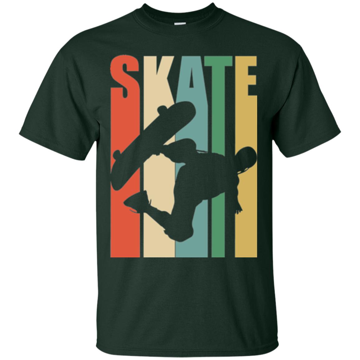 Skateboarder T-shirt Retro Vintage Forest Green