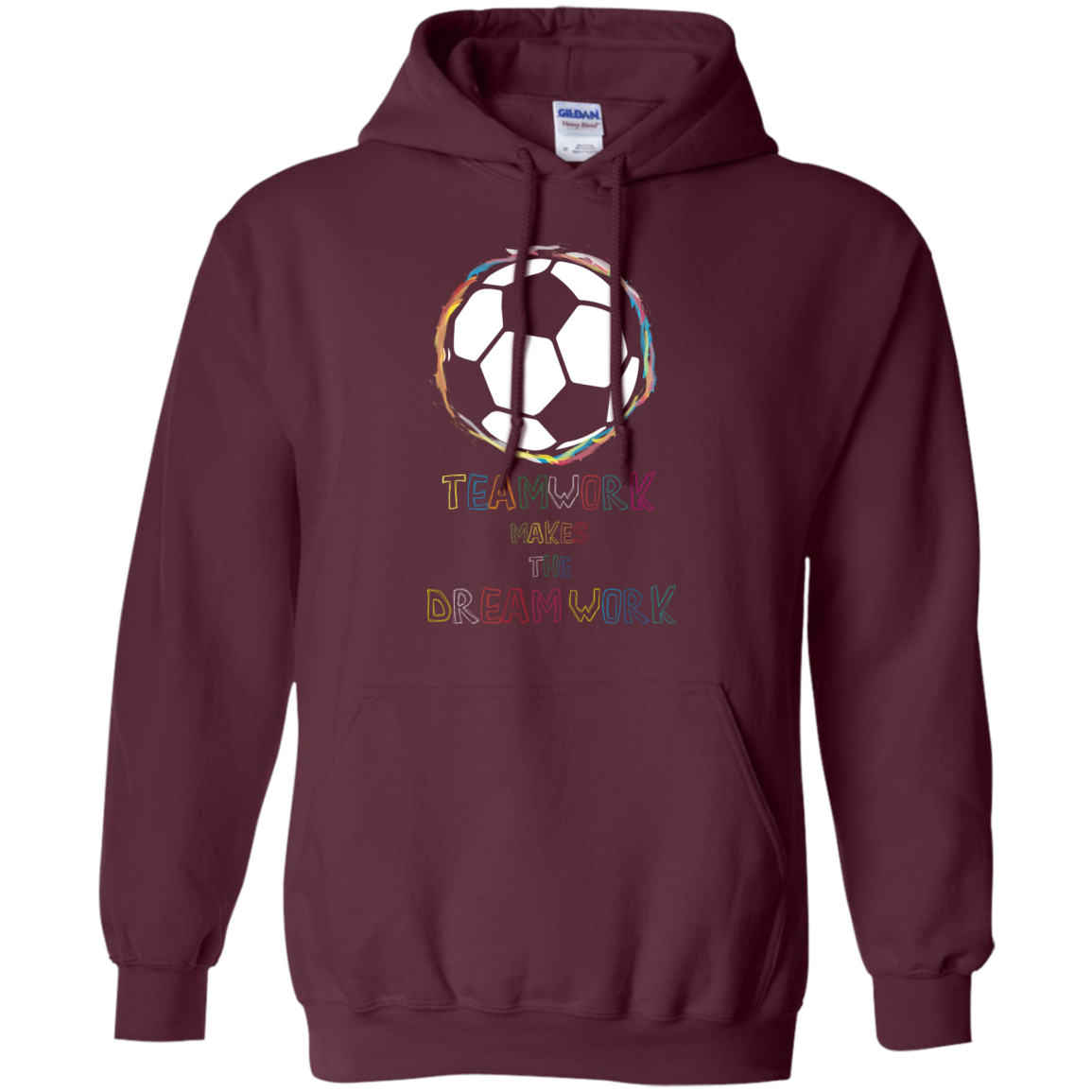 Soccer T-shirt Teamwork Makes The Dreamwork Maroon