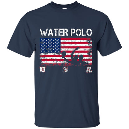 Water Polo Team American Flag Water Polo T-shirt Navy