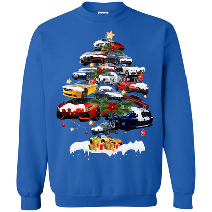 Cars Christmas Tree X-mas Gift Shirt For Mens Or Womens Royal