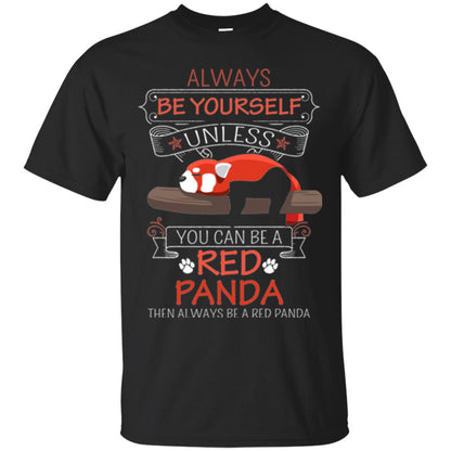 Red Panda T-shirt Always Be Yourself Black