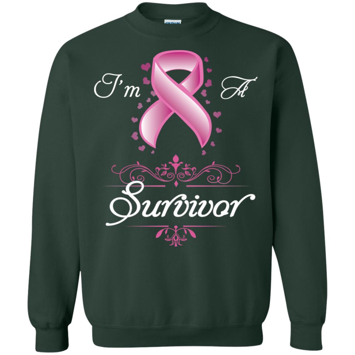 I Am A Survivor Breast Cancer Awareness Shirt Forest Green