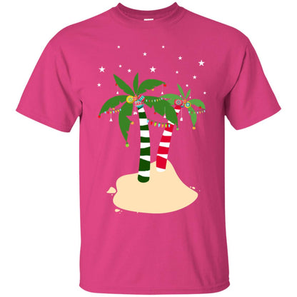 Decorated Tropical Coconut Tree Merry X-mas 2018 Gift Shirt Heliconia