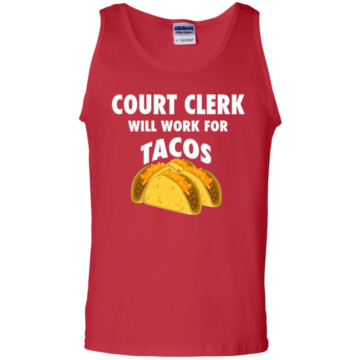 Court Clerk Will Work For Tacos T-shirt Red