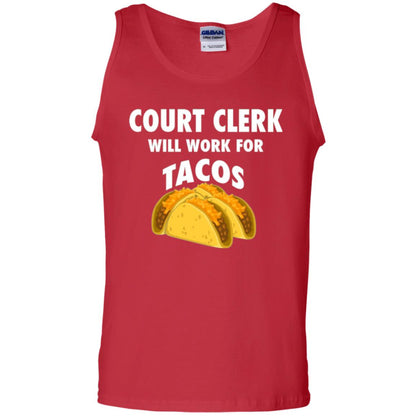 Court Clerk Will Work For Tacos T-shirt Red