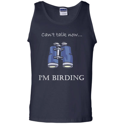 Can_t Talk Now I_m Birding Bird-watching T-shirt Navy
