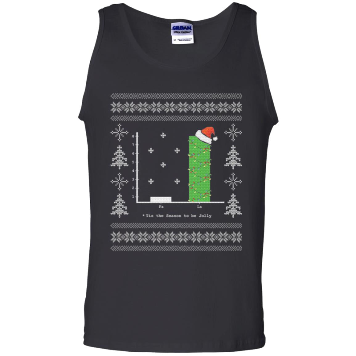Christmas T-shirt Carol Bar Graph Black