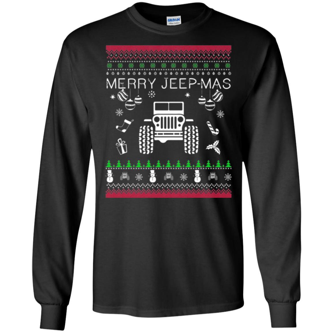 Christmas T-shirt Mery Jeep-mas Jeep Ugly Black