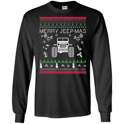 Christmas T-shirt Mery Jeep-mas Jeep Ugly Black