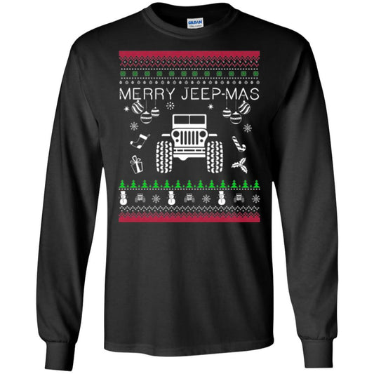 Christmas T-shirt Mery Jeep-mas Jeep Ugly Black