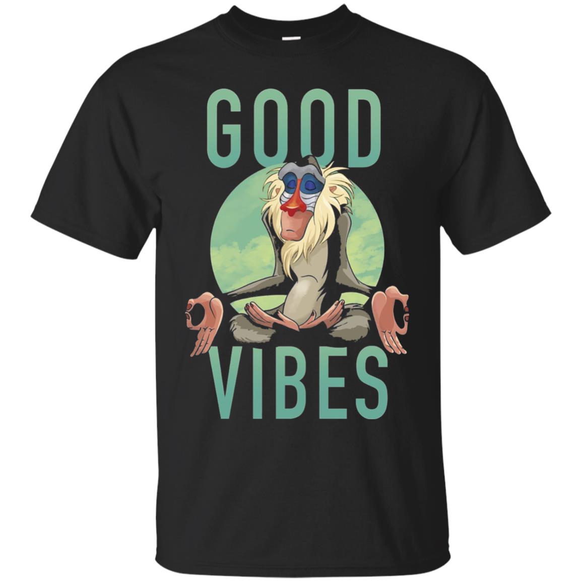 Disney Lion King Rafiki Meditate Good Vibes Graphic T-shirt Black