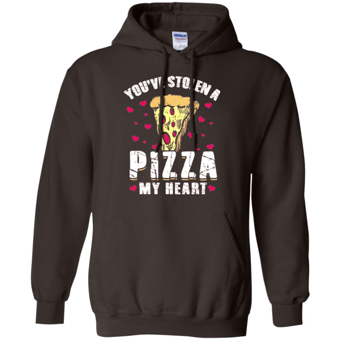 Funny Valentines Day Shirt Food Gift You_ve Stolen Pizza My Heart Dark Chocolate