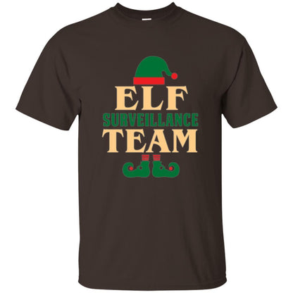 Christmas T-shirt Elf Surveillance Team T-shirt Dark Chocolate