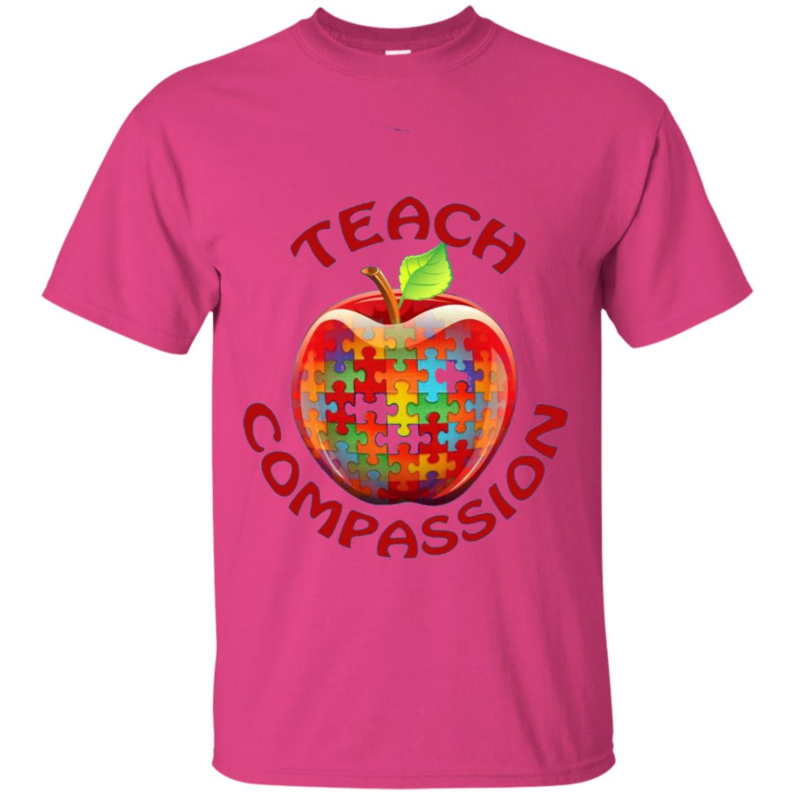 Teach Compassion Autism Awareness T-shirt Heliconia