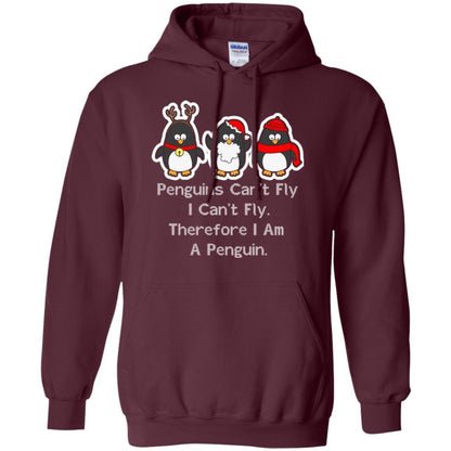 Penguin Lover T-shirt Penguins Can't Fly I Can't Fly Therefore I Am A Penguin Maroon