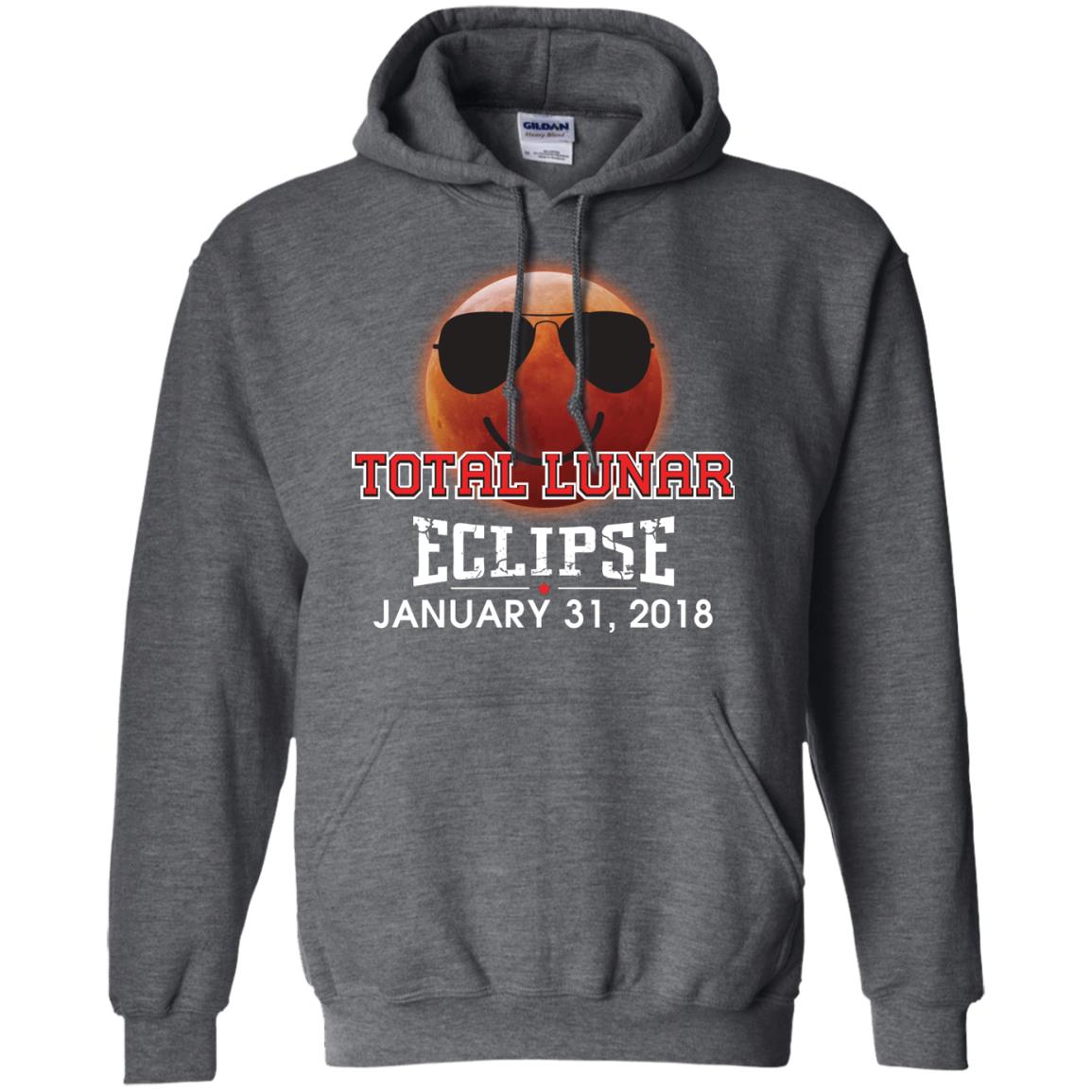 Blood Moon T-shirt Total Lunar Eclipse January 31. 2018 Dark Heather