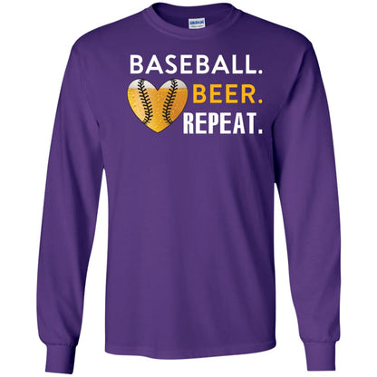 Baseball Lover T-shirt Beer Repeat Purple