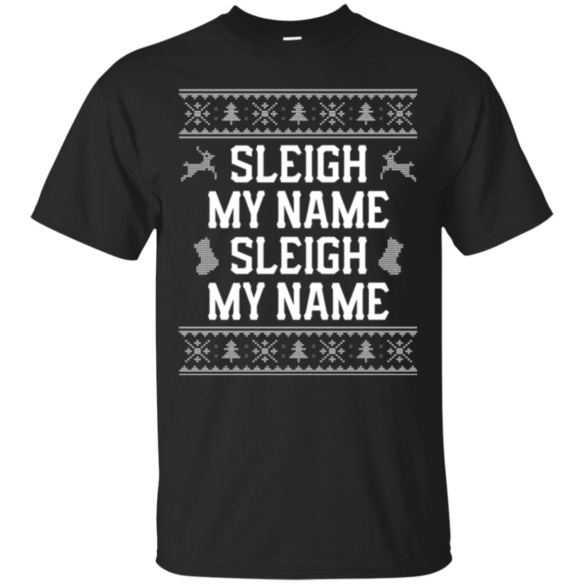 Christmas T-shirt Sleigh My Name Black