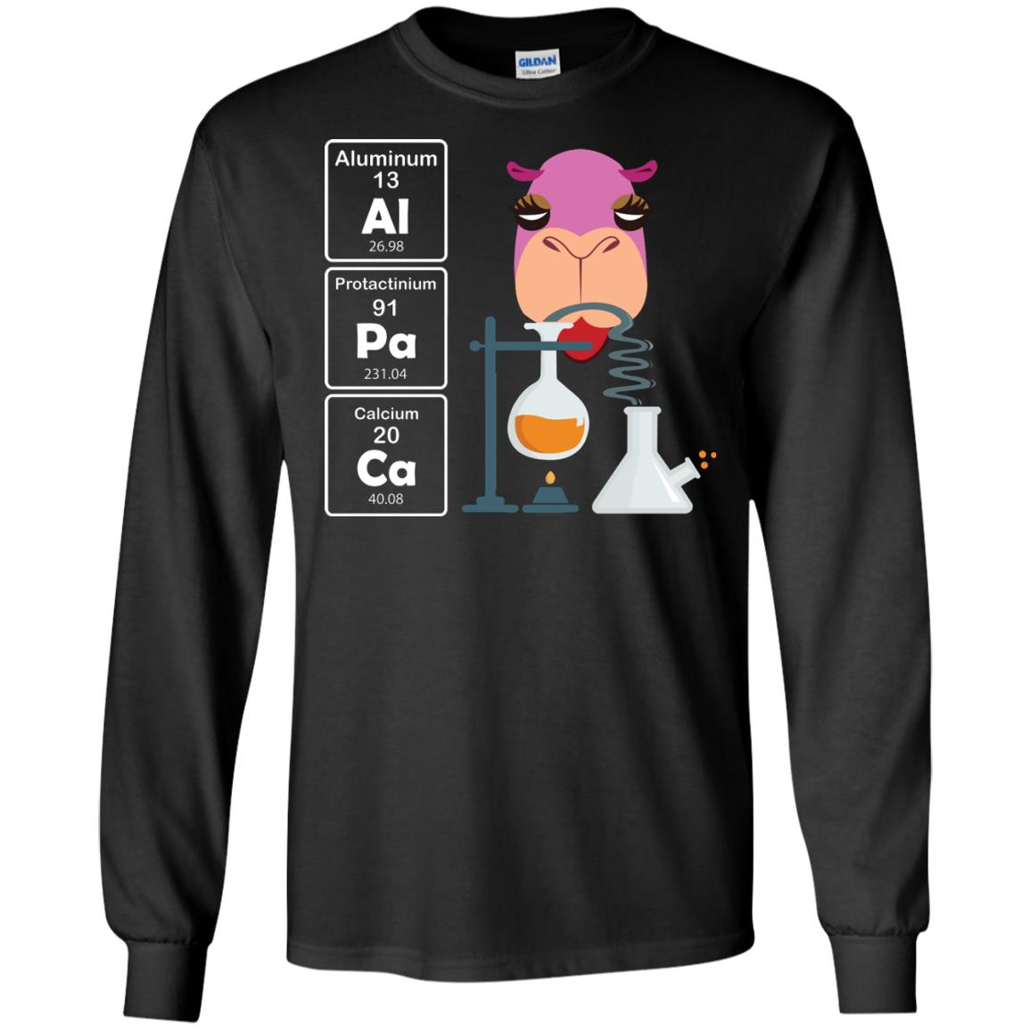 Al-pa-ca Funny Element Chemistry Alpaca Lover Shirt Black