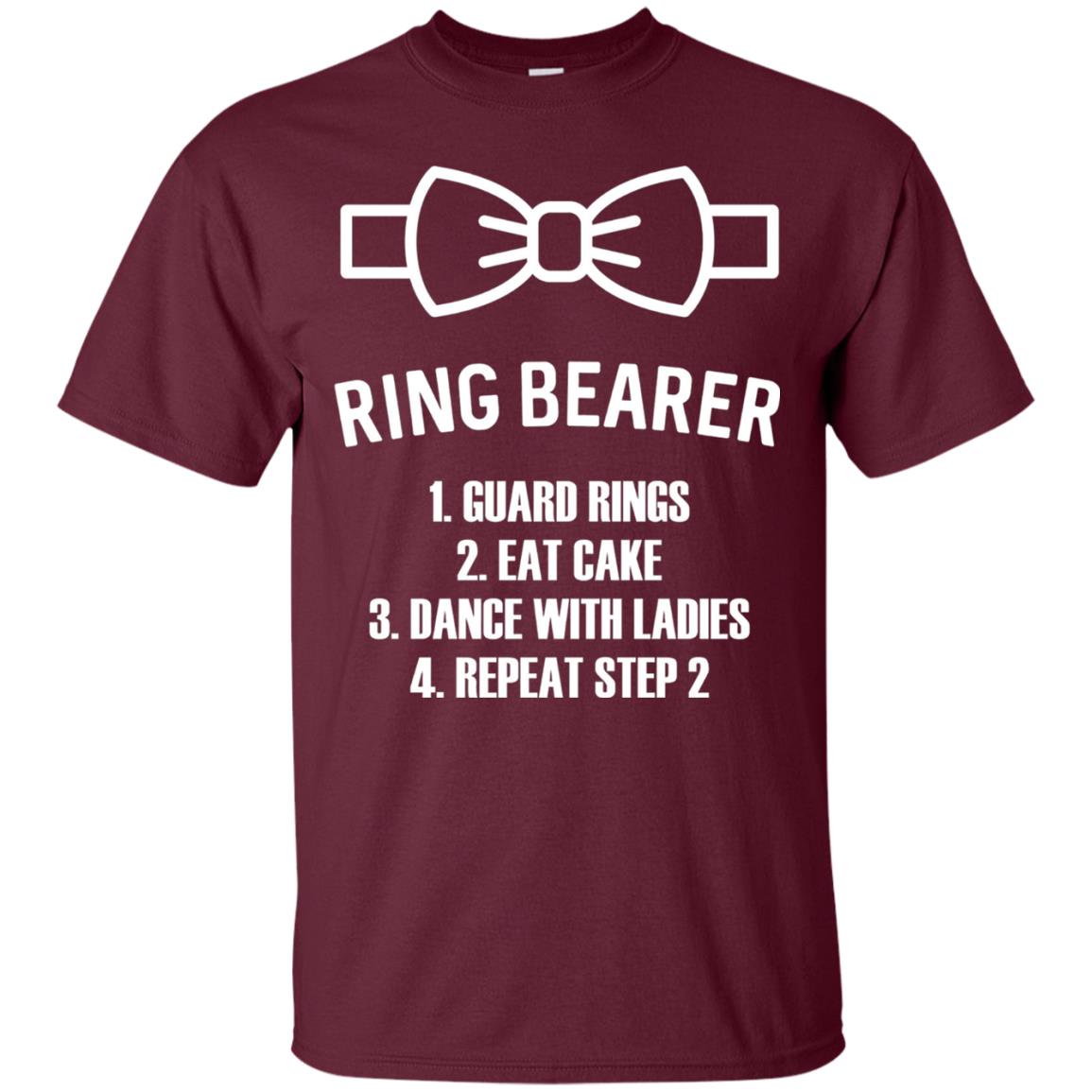 Kids Ring Bearer T-shirt Boys Wedding Shirt Maroon