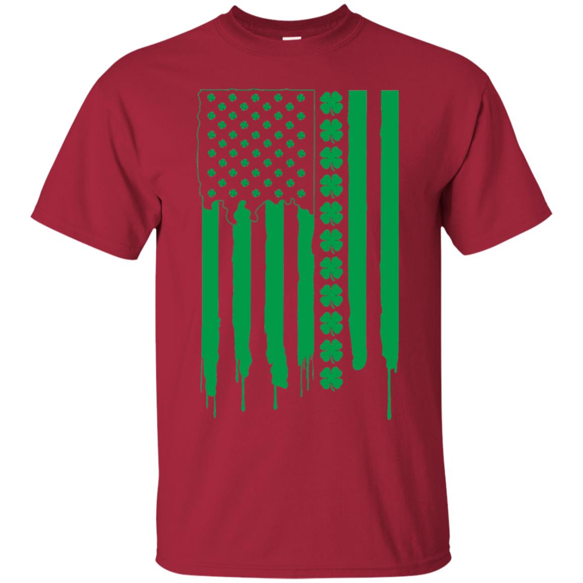Irish American Flag St Patrick_s Day T-shirt Cardinal
