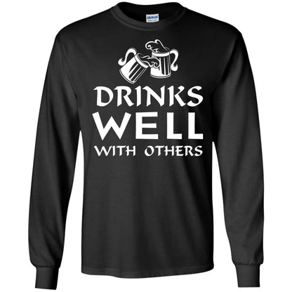 Drinks Well With Others St. Patrick_s Day T-shirt Black