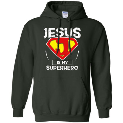 Jesus Is My Superhero Christian Movie Fan T-shirt Forest Green