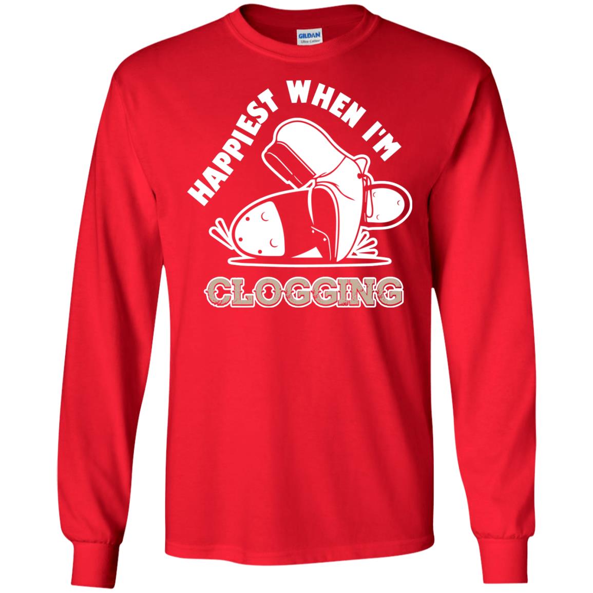 Clogger T-shirt Happiest When I'm Clogging Red