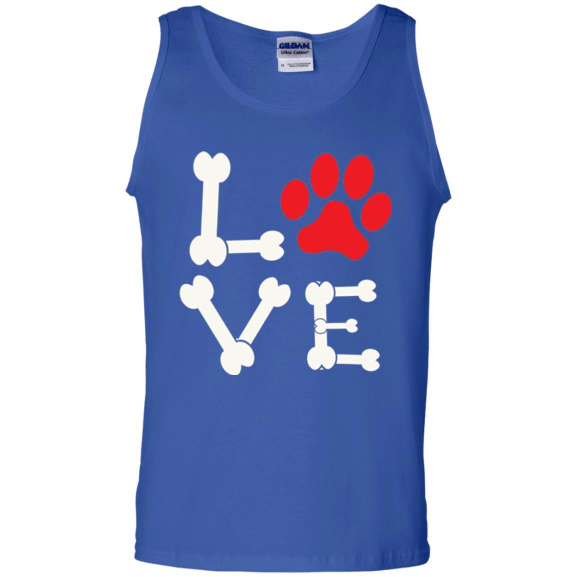 Dog Lover T-shirt Love My Dog Red Pawprint Royal