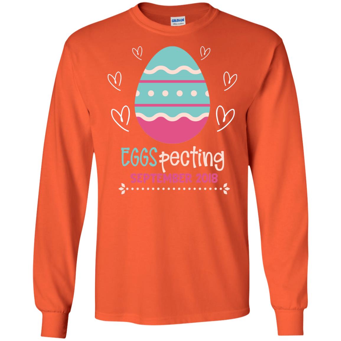 Easter Pregnancy Announcement Shirt Eggspecting September 2018 Orange