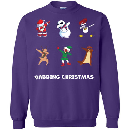 Dabbing Christmas T-shirt Purple