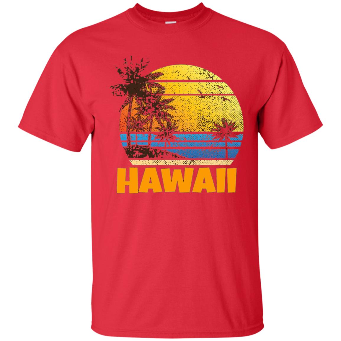 Old School 70_s Hawaiian The Aloha State T-shirt Red