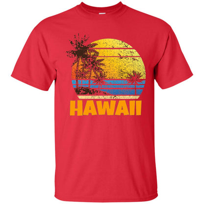Old School 70_s Hawaiian The Aloha State T-shirt Red