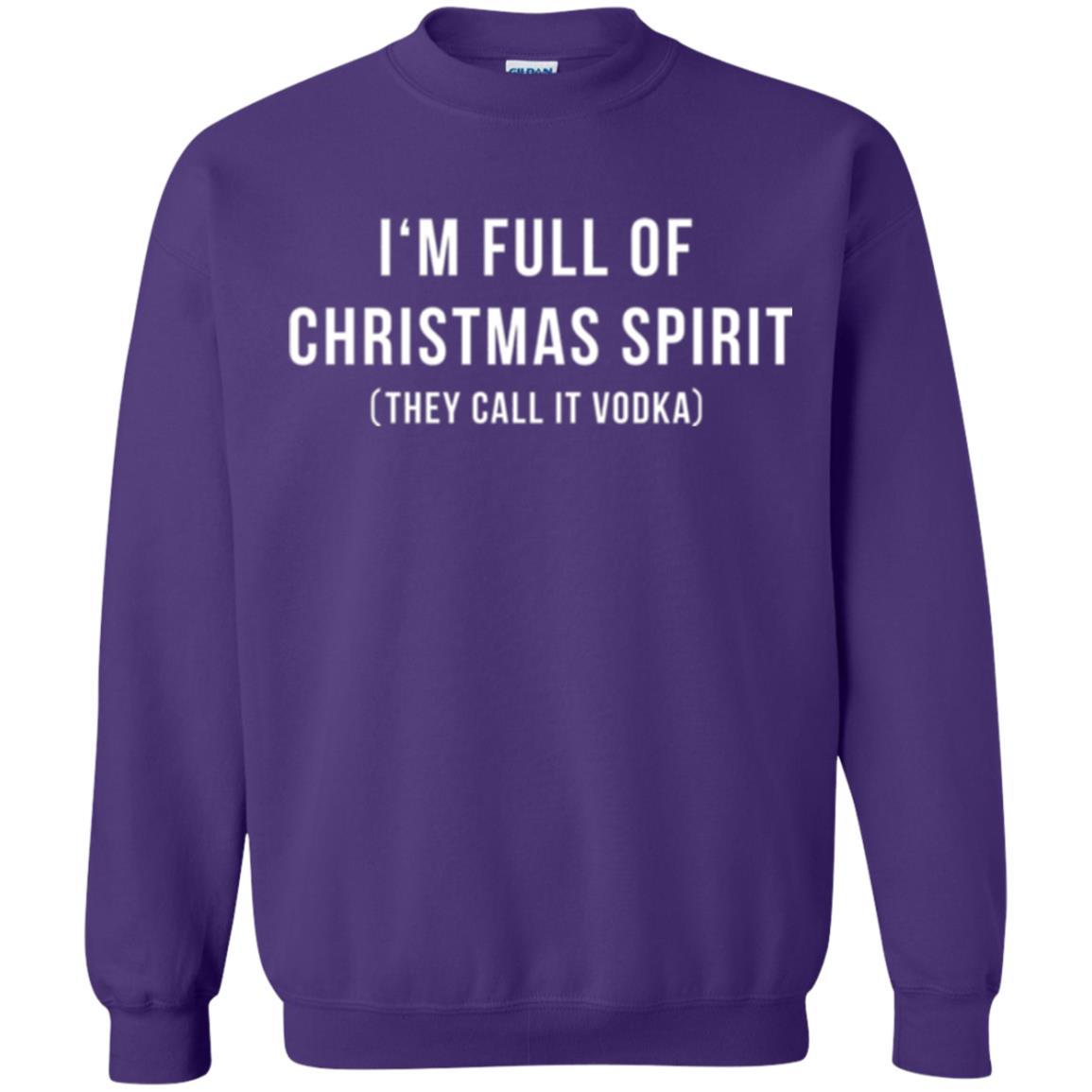Drinking T-shirt I'm Full Of Christmas Spirit They Call It Vodka Purple