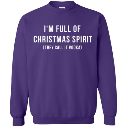 Drinking T-shirt I'm Full Of Christmas Spirit They Call It Vodka Purple