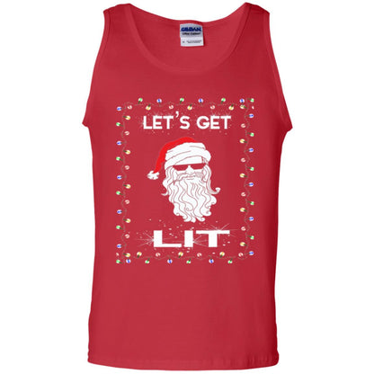 Christmas T-shirt Let_s Get Lit Red