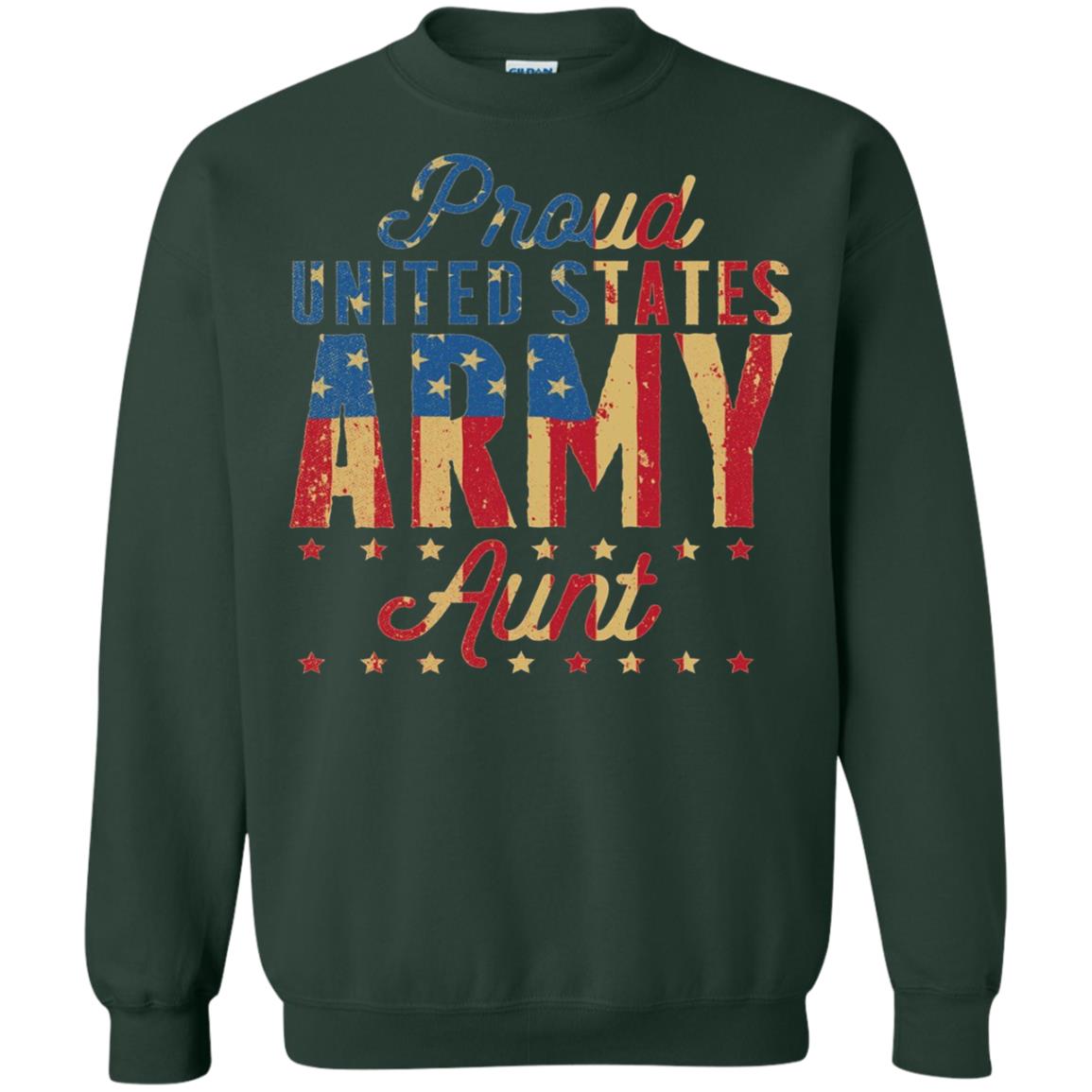 Proud United States Army Aunt Us Shirt Forest Green
