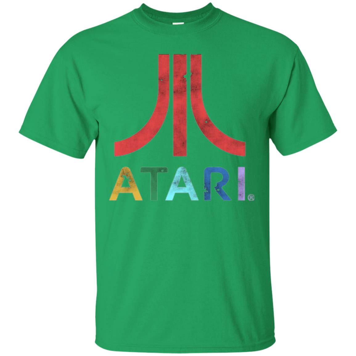 Colorful Retro Atari Gaming Logo T-shirt Irish Green