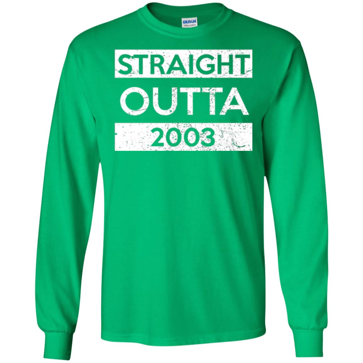 Brithday T-shirt Straight Outta 2003 Irish Green