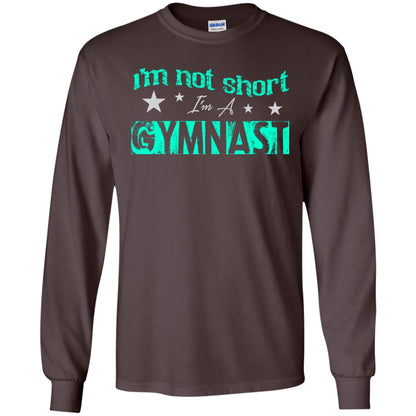 Gymnast T-shirt I_m Not Short I_m A Gymnast Dark Chocolate