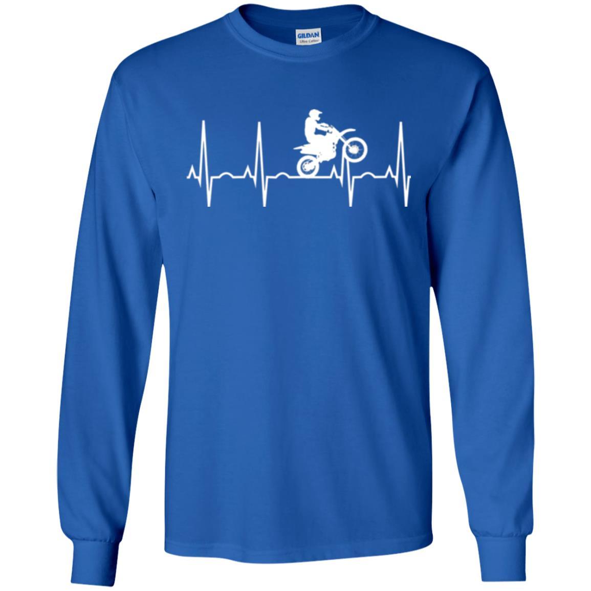 Dirt Bike Rider T-shirt Dirt Bike Heartbeat T-shirt Royal