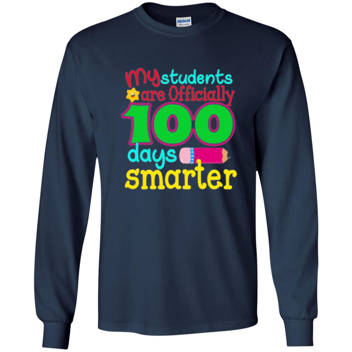 Teacher T-shirt My Students Are Officially 100 Days Smarter Navy