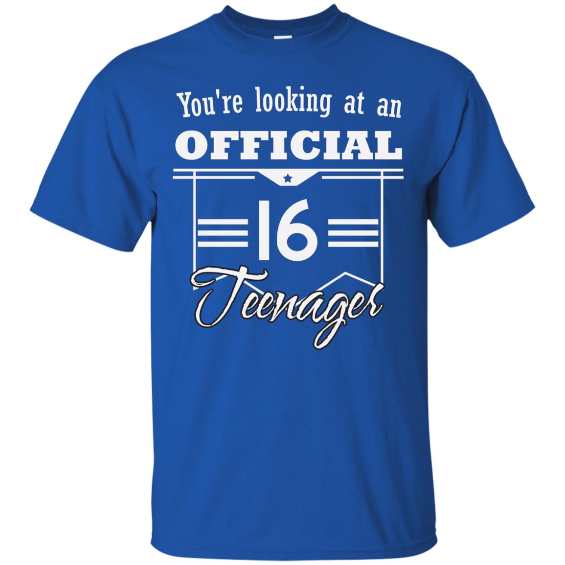 You're Looking At An Official 16 Teenager 16th Birthday Shirt Royal