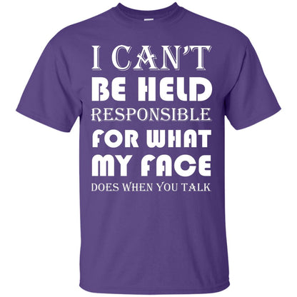 I Can’t Be Held Responsible Funny Saying T-shirt Purple