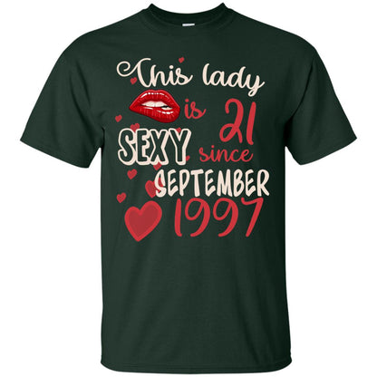 This Lady Is 21 Sexy Since September 1997 21st Birthday Shirt For September Womens Forest