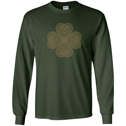 Irish Celtic Gold Knot Patricks Day Shirt Forest Green