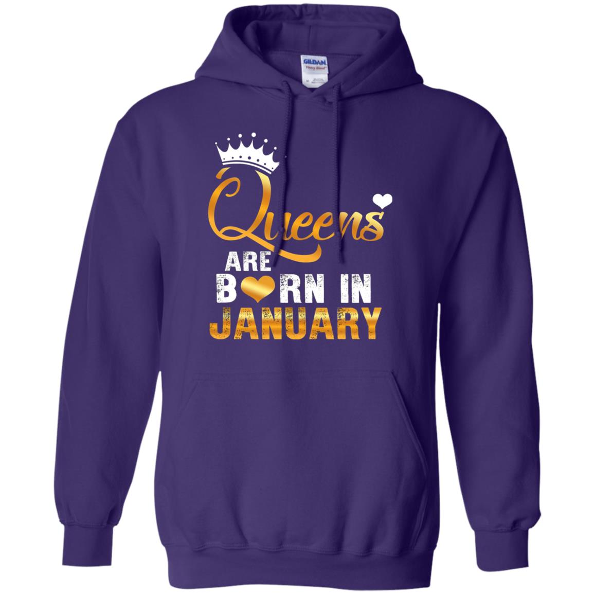 Birthday T-shirt Queens Are Born Iin January Purple
