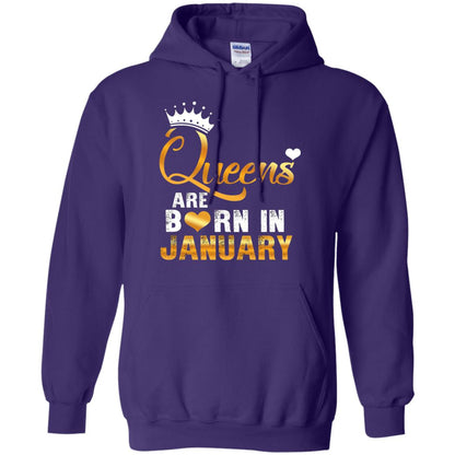 Birthday T-shirt Queens Are Born Iin January Purple