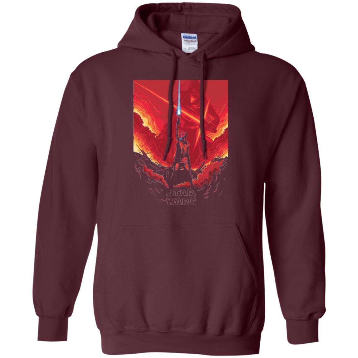 Film T-shirt Star Wars Last Jedi Rey Saber Reach Red Poster Maroon